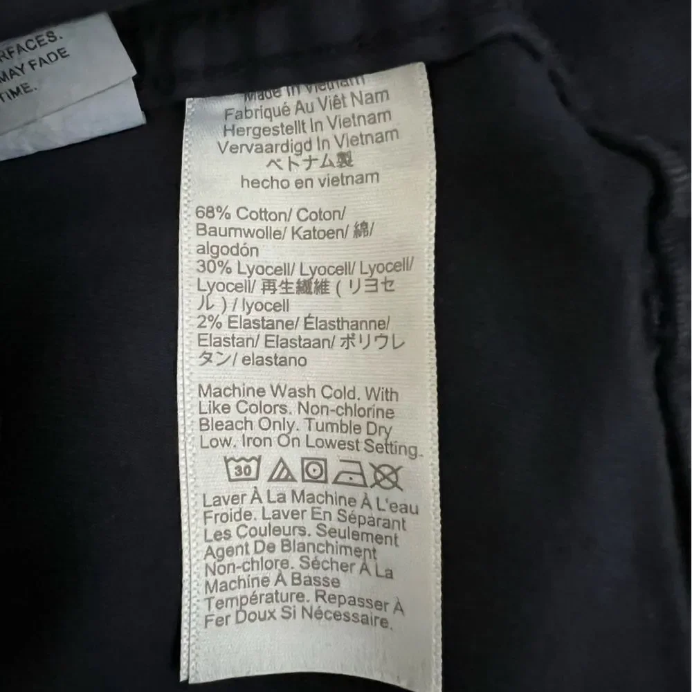 Madewell Straight Utility Pants NWT Size 26 Navy High Rise Full Length Twill